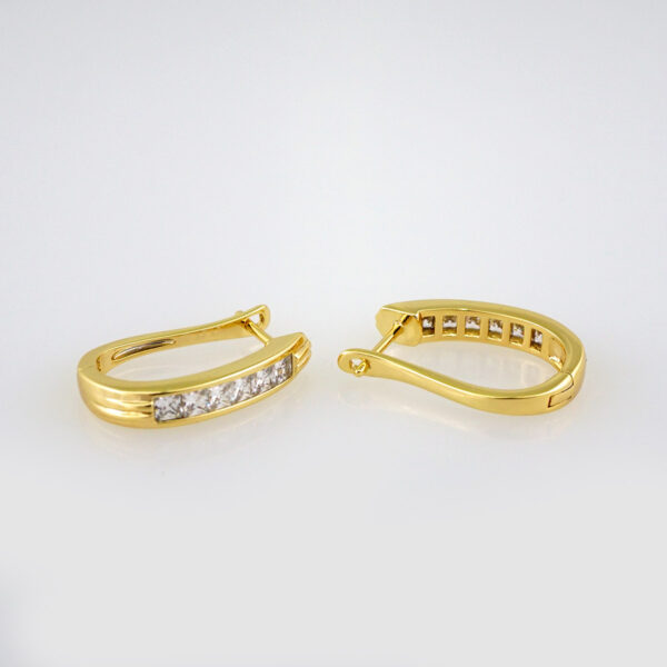 Women Earrings/ Aretes Dama/  Zircon Stone/  14k Real Color// E541 - Image 2