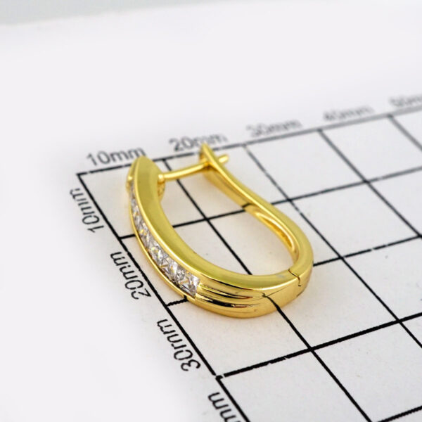 Women Earrings/ Aretes Dama/  Zircon Stone/  14k Real Color// E541 - Image 3