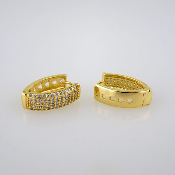 Women Earrings/ Aretes Dama/  Zircon Stone/  14k Real Color// E542 - Image 2