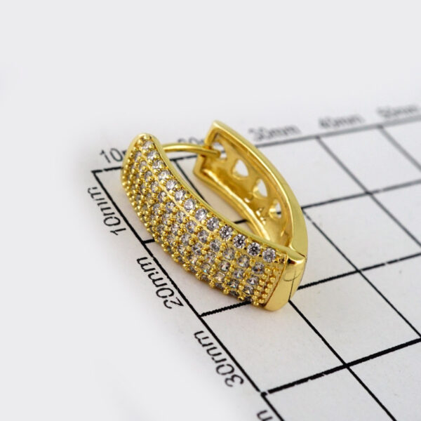 Women Earrings/ Aretes Dama/  Zircon Stone/  14k Real Color// E542 - Image 3