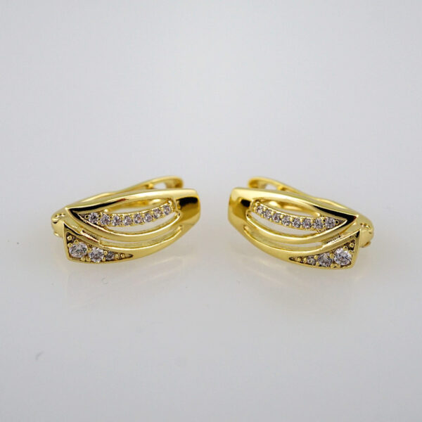 Women Earrings/ Aretes Dama/  Zircon Stone/  14k Real Color// E543