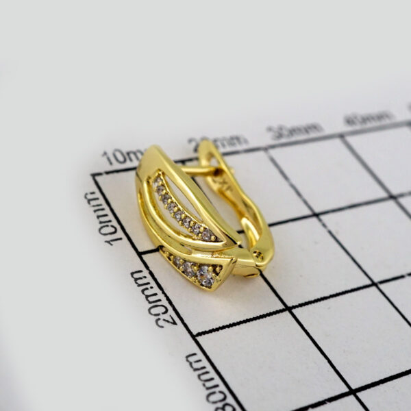 Women Earrings/ Aretes Dama/  Zircon Stone/  14k Real Color// E543 - Image 3