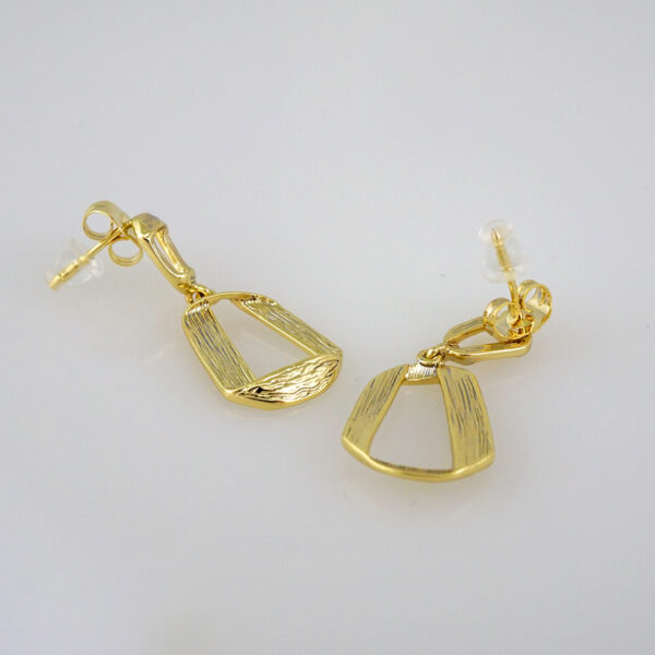 Women Earrings/ Aretes Dama/  Plain/  14k Real Color// E547 - Image 2