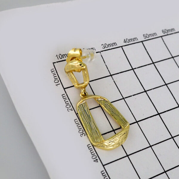 Women Earrings/ Aretes Dama/  Plain/  14k Real Color// E547 - Image 3