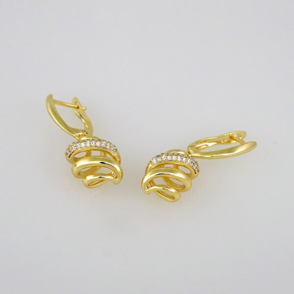 Women Earrings/ Aretes Dama/  Zircon Stone/  14k Real Color// E548