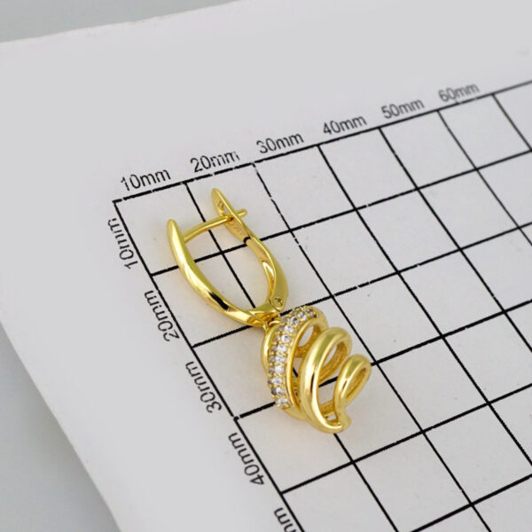 Women Earrings/ Aretes Dama/  Zircon Stone/  14k Real Color// E548 - Image 3