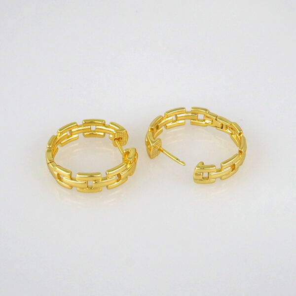 Women Earrings/ Aretes Dama/  Plain/  14k Real Color// E549 - Image 2