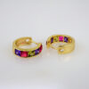 Women Earrings/ Aretes Dama/  Zircon Stone/  14k Real Color// E550 - Image 2