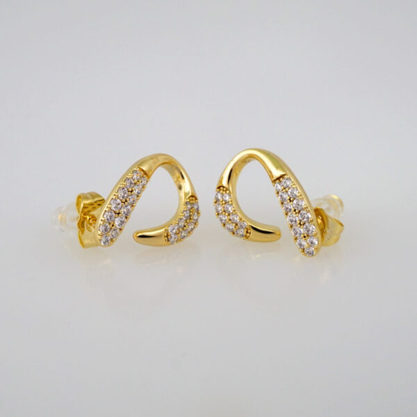 Women Earrings/ Aretes Dama/Zircon Stone/14k Real Color// E555