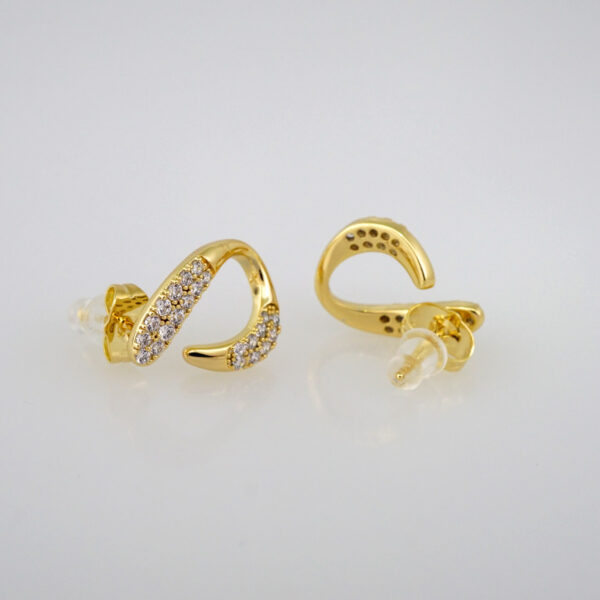 Women Earrings/ Aretes Dama/Zircon Stone/14k Real Color// E555 - Image 2