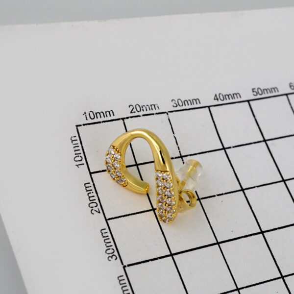 Women Earrings/ Aretes Dama/Zircon Stone/14k Real Color// E555 - Image 3