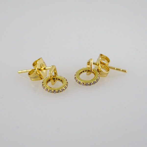 Women Earrings/ Aretes Dama/  Zircon Stone/  14k Real Color// E557