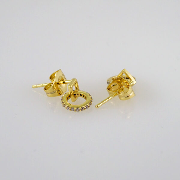 Women Earrings/ Aretes Dama/  Zircon Stone/  14k Real Color// E557 - Image 2