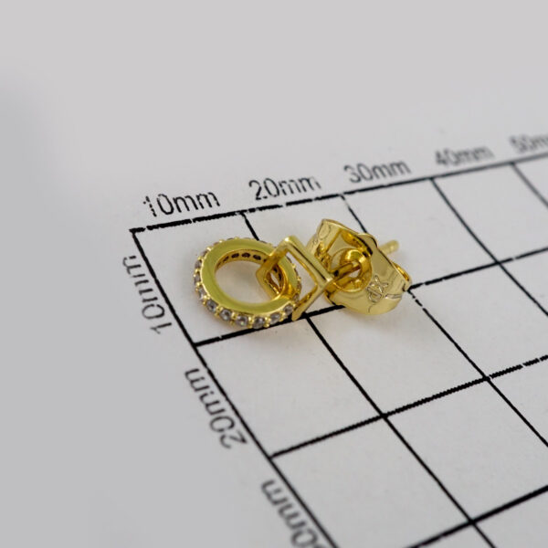 Women Earrings/ Aretes Dama/  Zircon Stone/  14k Real Color// E557 - Image 3