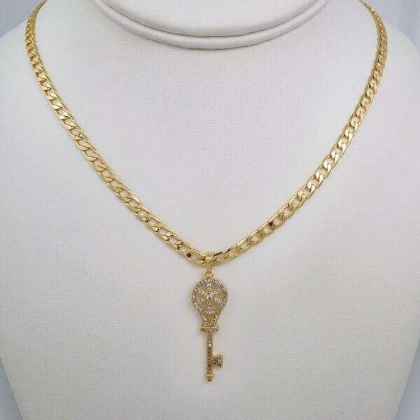 Cadenas & Colgantes/ Chain W/Pendants /  14K Real Color/  Zircon Stone/  4mmx45cm// SET581