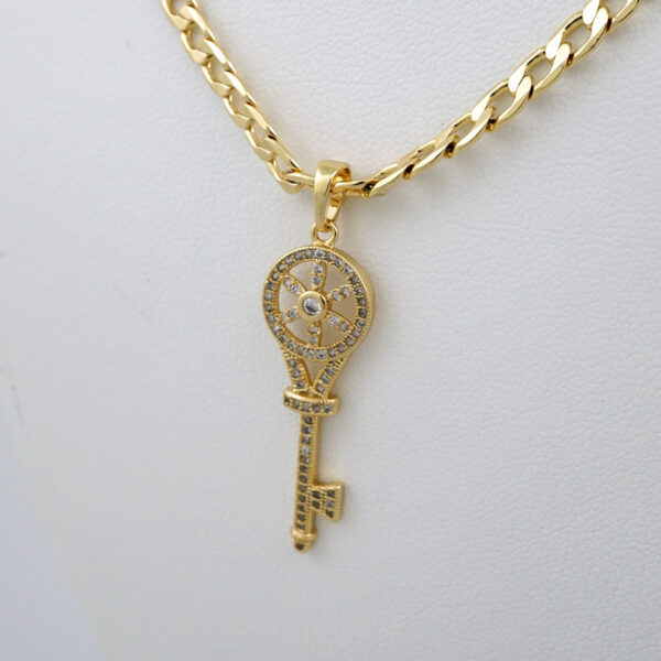 Cadenas & Colgantes/ Chain W/Pendants /  14K Real Color/  Zircon Stone/  4mmx45cm// SET581
