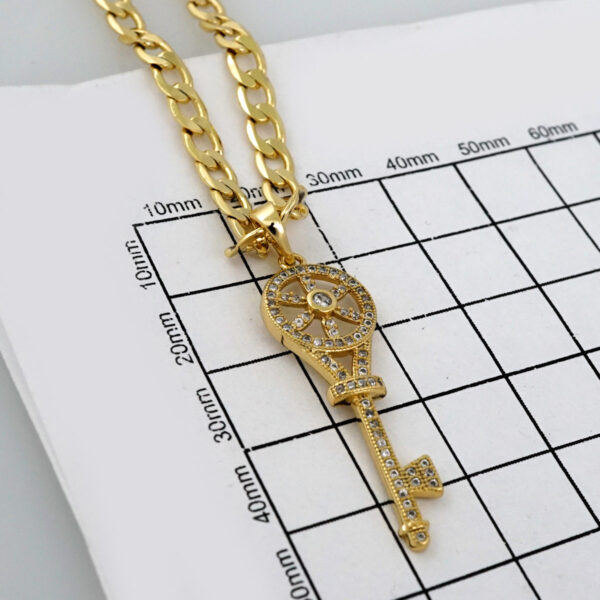 Cadenas & Colgantes/ Chain W/Pendants /  14K Real Color/  Zircon Stone/  4mmx45cm// SET581