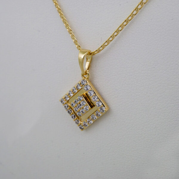 Cadenas & Colgantes & Earrings/Chain W/Pendants /14K Real Color/Zircon Stone/ 2mmx45cm// SET586