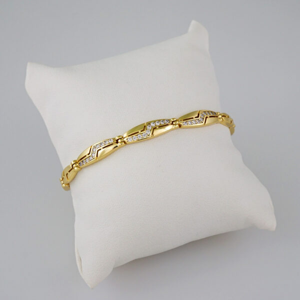 Women Bracelets/ Pulseras Dama/  Zircon Stone/  14K Real Color// B597
