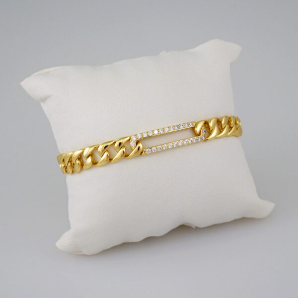 Women Bracelets/ Pulseras Dama/  Zircon Stone/  14K Real Color// B599