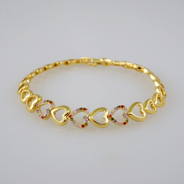 Women Bracelets/ Pulseras Dama/  Zircon Stone/  14K Real Color// B600