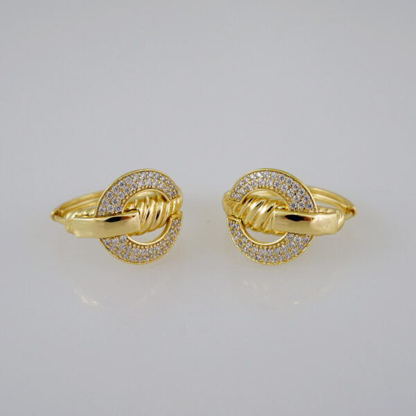 Women Earrings/ Aretes Dama/  Zircon Stone/  14k Real Color// E559