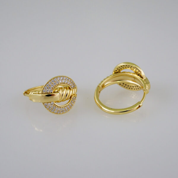 Women Earrings/ Aretes Dama/  Zircon Stone/  14k Real Color// E559 - Image 2