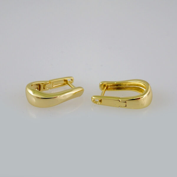 Women Earrings/ Aretes Dama/  Plain/  14k Real Color// E560 - Image 2