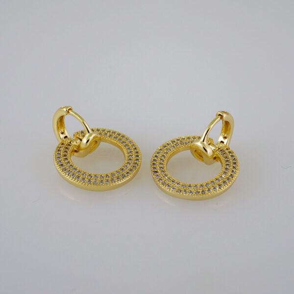 Women Earrings/ Aretes Dama/  Zircon Stone/  14k Real Color// E562