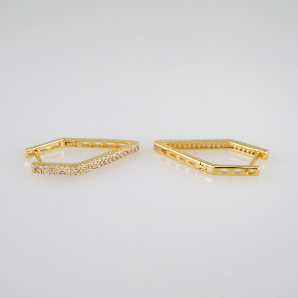 Women Earrings/ Aretes Dama/Zircon Stone/14k Real Color// E569 - Image 2