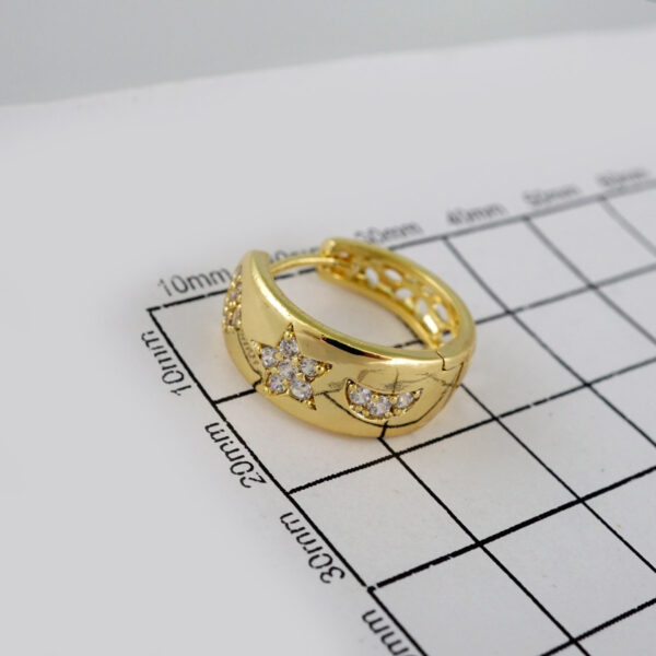 Women Earrings/ Aretes Dama/  Zircon Stone/  14k Real Color// E571 - Image 3
