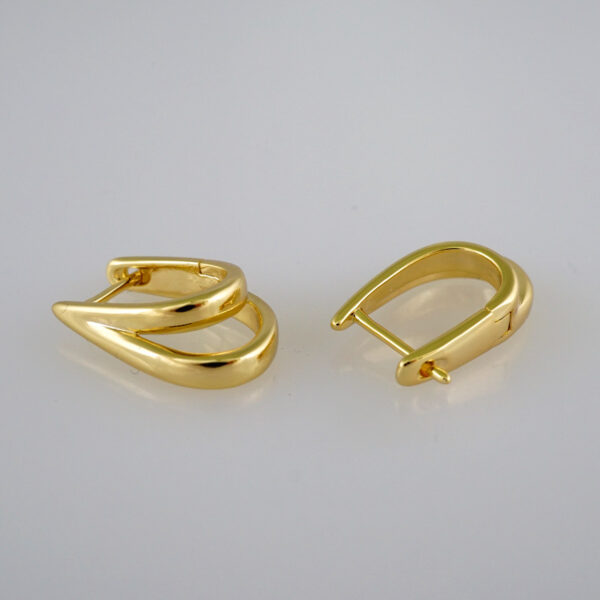 Women Earrings/ Aretes Dama/  Plain/  14k Real Color// E579 - Image 2