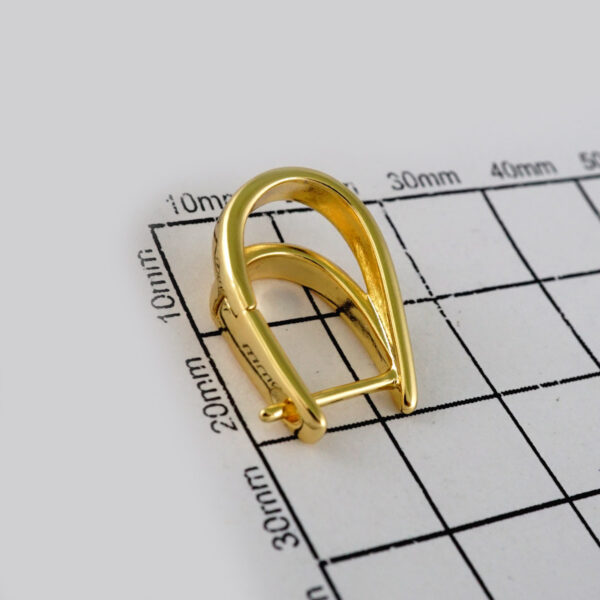 Women Earrings/ Aretes Dama/  Plain/  14k Real Color// E579 - Image 3