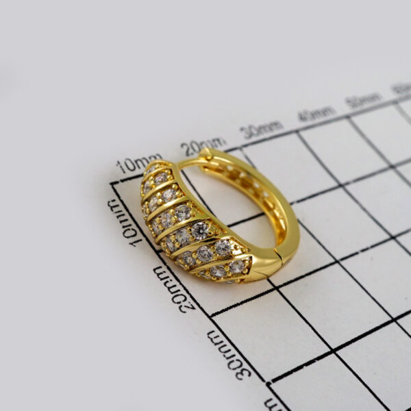 Women Earrings/ Aretes Dama/Zircon Stone/14k Real Color// E593 - Image 3