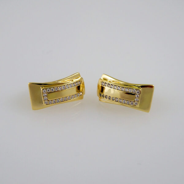 Women Earrings/ Aretes Dama/  Zircon Stone/  14k Real Color// E595