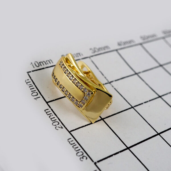 Women Earrings/ Aretes Dama/  Zircon Stone/  14k Real Color// E595 - Image 3