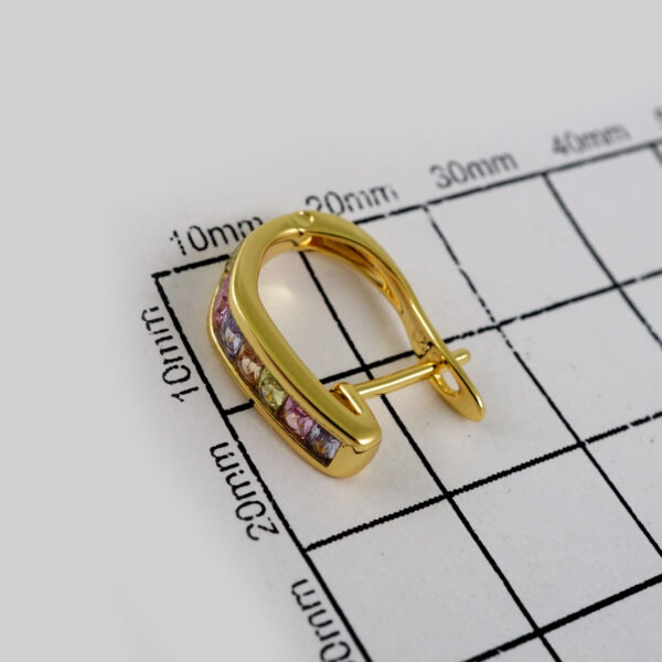 Women Earrings/ Aretes Dama/  Zircon Stone/  14k Real Color// E596 - Image 3