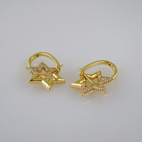 Women Earrings/ Aretes Dama/  Zircon Stone/  14k Real Color// E599