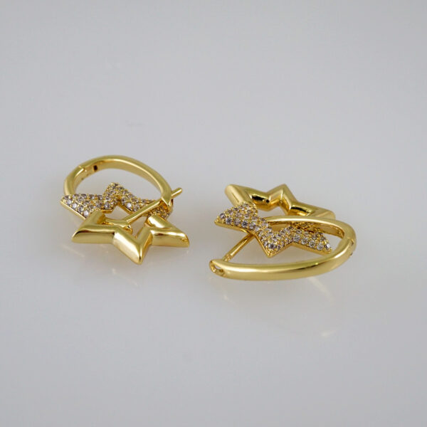 Women Earrings/ Aretes Dama/  Zircon Stone/  14k Real Color// E599 - Image 2