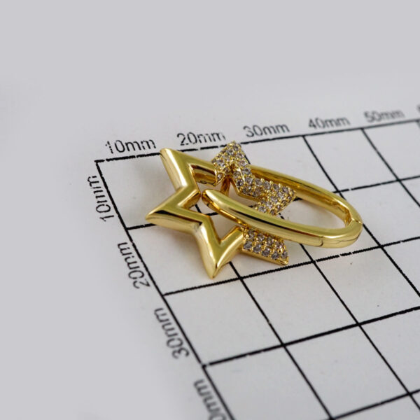 Women Earrings/ Aretes Dama/  Zircon Stone/  14k Real Color// E599 - Image 3