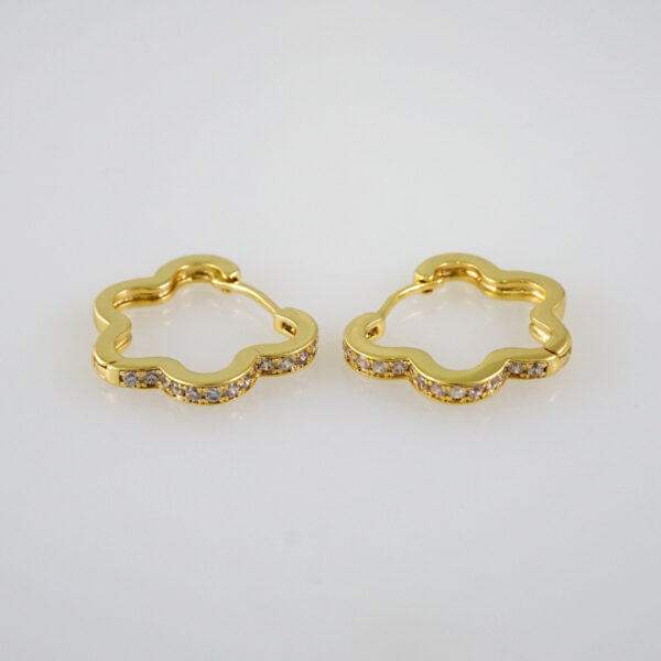 Women Earrings/ Aretes Dama/  Zircon Stone/  14k Real Color// E603