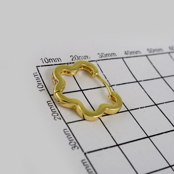 Women Earrings/ Aretes Dama/  Zircon Stone/  14k Real Color// E603 - Image 3