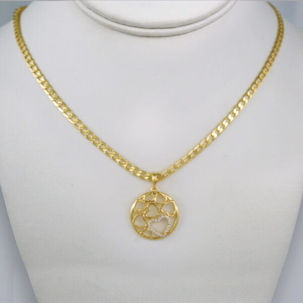 Cadenas & Colgantes/ Chain W/Pendants /14K Real Color/Zircon Stone/ 4mmx45cm// SET593