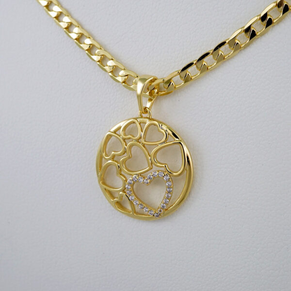Cadenas & Colgantes/ Chain W/Pendants /14K Real Color/Zircon Stone/ 4mmx45cm// SET593 - Image 2