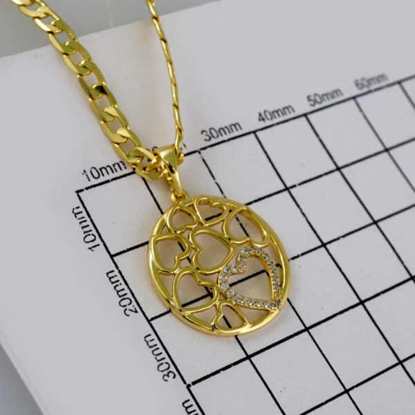 Cadenas & Colgantes/ Chain W/Pendants /14K Real Color/Zircon Stone/ 4mmx45cm// SET593 - Image 3