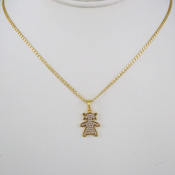 Cadenas & Colgantes/ Chain W/Pendants /  14K Real Color/  Zircon Stone/  2mmx45cm//SET599