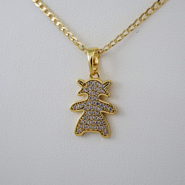 Cadenas & Colgantes/ Chain W/Pendants /  14K Real Color/  Zircon Stone/  2mmx45cm//SET599 - Image 2