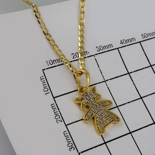 Cadenas & Colgantes/ Chain W/Pendants /  14K Real Color/  Zircon Stone/  2mmx45cm//SET599 - Image 3