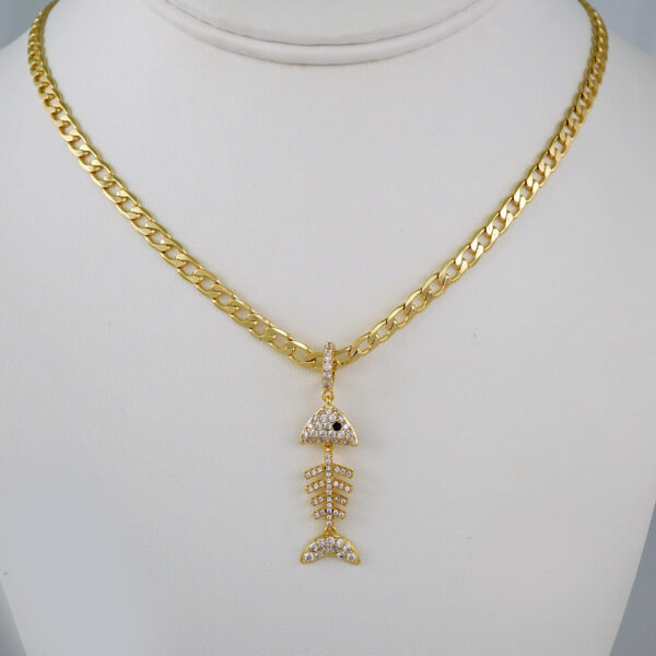 Cadenas & Colgantes/ Chain W/Pendants /  14K Real Color/  Zircon Stone/  4mm// SET600