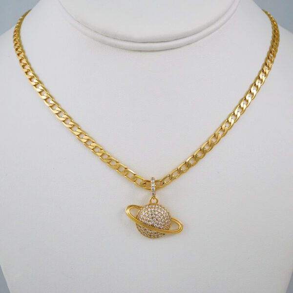 Cadenas & Colgantes/ Chain W/Pendants /  14K Real Color/  Zircon Stone/  4mmx45cm// SET613